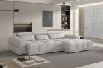 Relax-Ecksofa mit elektrischem Sitz Panama S – Funktion geöffnet, im Raum