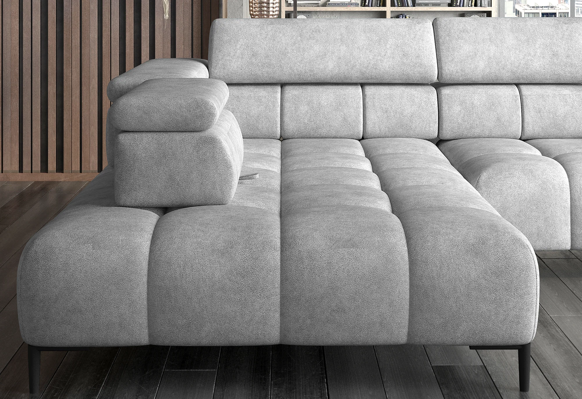 Relax-Ecksofa PLAZA L – Detail, im Raum