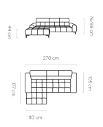 Relax-Ecksofa mit elektrischem Sitz PLAZA MINI – Maße