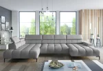 U-förmiges Relax-Ecksofa mit elektrischem Sitz PLAZA XL – Funktion geöffnet, im Raum