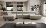 U-förmiges Eckschlafsofa mit Bettkasten RAVEN XL – im Raum