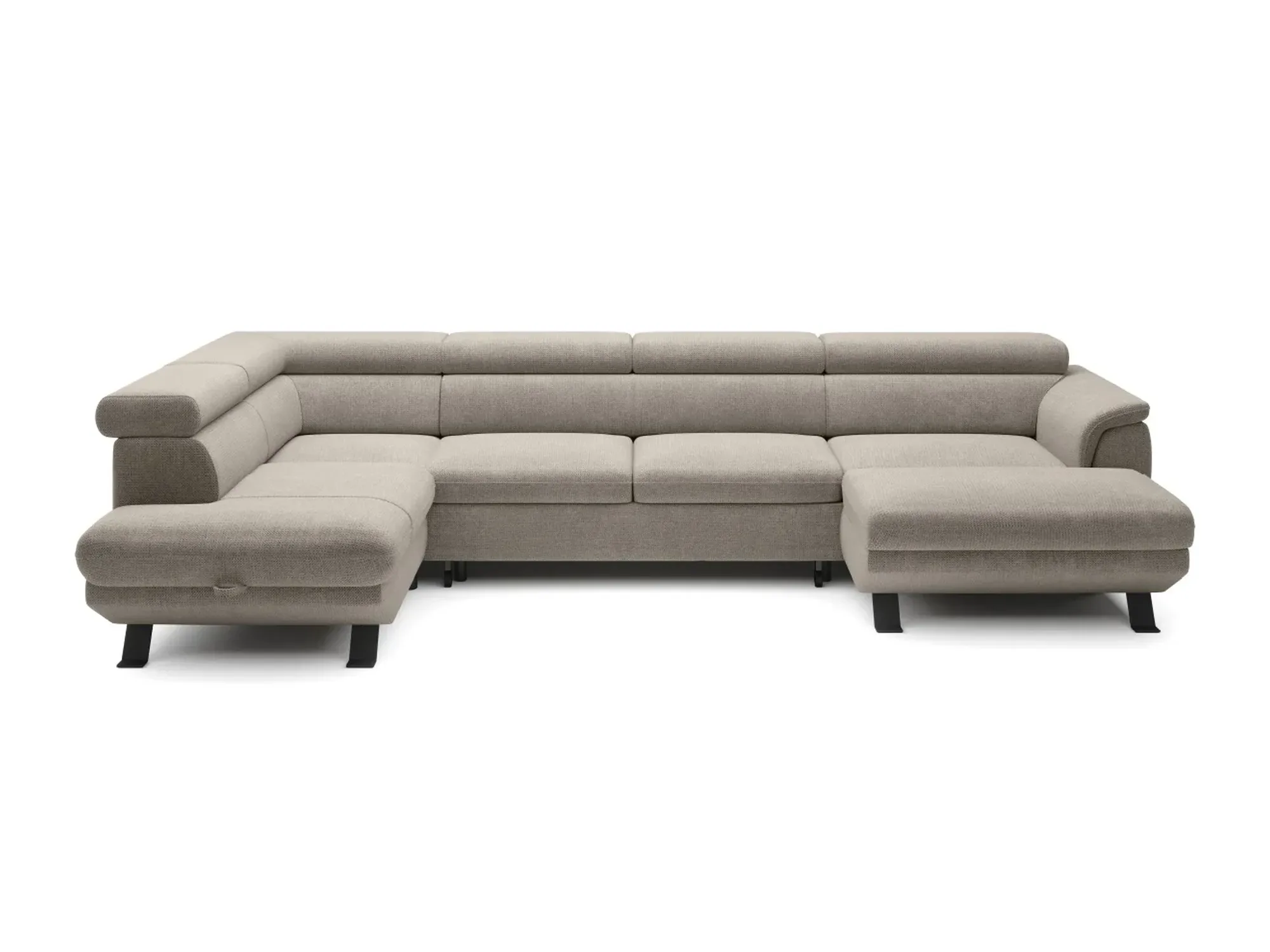 U-förmiges Eckschlafsofa mit Bettkasten RAVEN XL – auf weißem Hintergrund