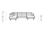 U-förmiges Eckschlafsofa mit Bettkasten RAVEN XL – Maße