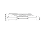U-förmiges Eckschlafsofa mit Bettkasten RAYO XL – Maße
