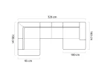 U-förmiges Eckschlafsofa mit Bettkasten RAYO XL – Maße