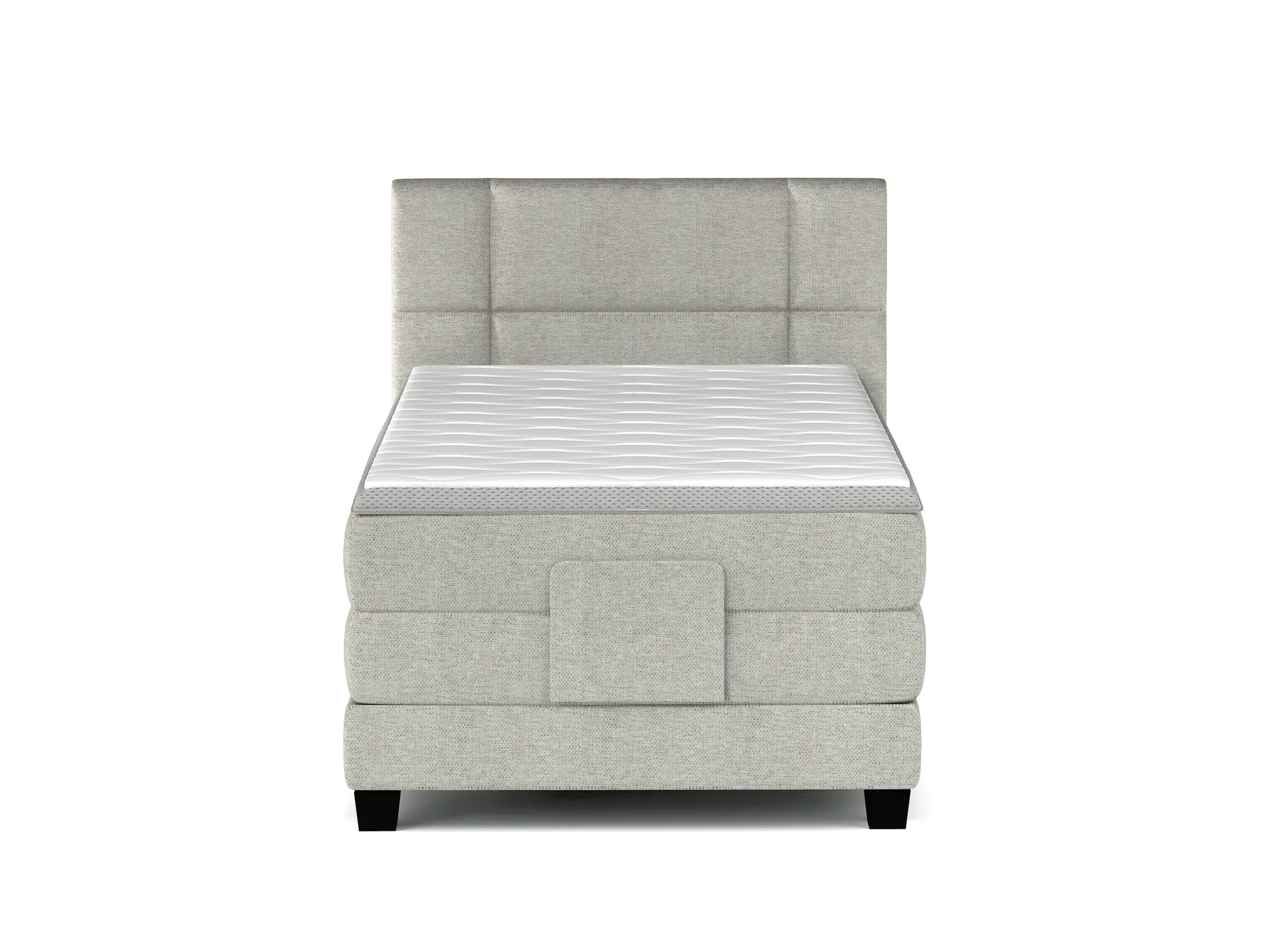 Elektrisches Boxspring-Einzelbett REY 100 – auf weißem Hintergrund