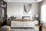 Elektrisches Boxspring-Doppelbett REY – im Raum