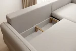 Eckschlafsofa mit Bettkasten SALLY – Detail, im Raum