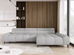 Relax-Ecksofa mit elektrischem Sitz SANTO S – Frontansicht, im Raum