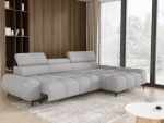 Relax-Ecksofa mit elektrischem Sitz SANTO S – Funktion geöffnet, im Raum