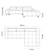 Relax-Ecksofa mit elektrischem Sitz SANTO S – Maße