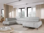 Divano angolare a U relax con seduta elettrica SANTO XL – vista angolare, ambientazione