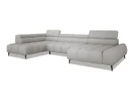 Divano angolare a U relax con seduta elettrica SANTO XL – vista angolare, su sfondo bianco