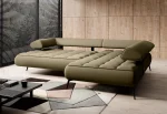 Ecksofa SELEDO L mit elektrischem Sitz – Funktion geöffnet, im Raum