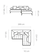 Ecksofa SELEDO L mit elektrischem Sitz – Maße