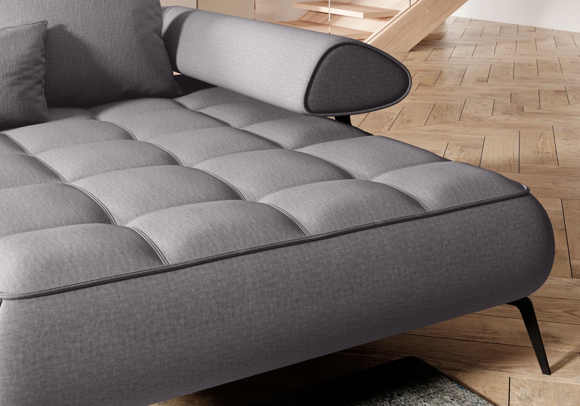 U-förmiges Eckschlafsofa mit elektrischem Sitz SELEDO XL – Detail, im Raum