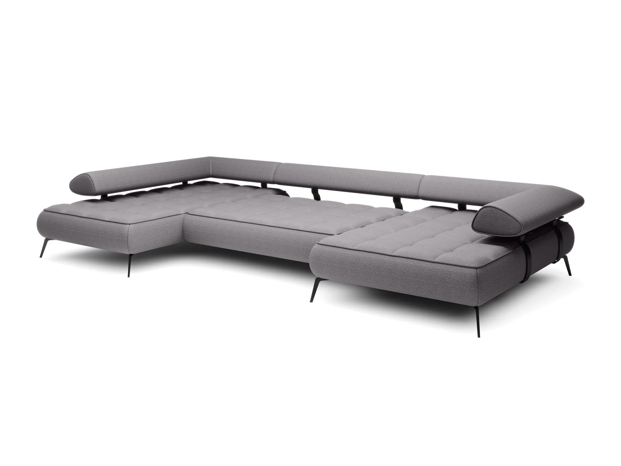 U-förmiges Eckschlafsofa mit elektrischem Sitz SELEDO XL – Seitenansicht, auf weißem Hintergrund
