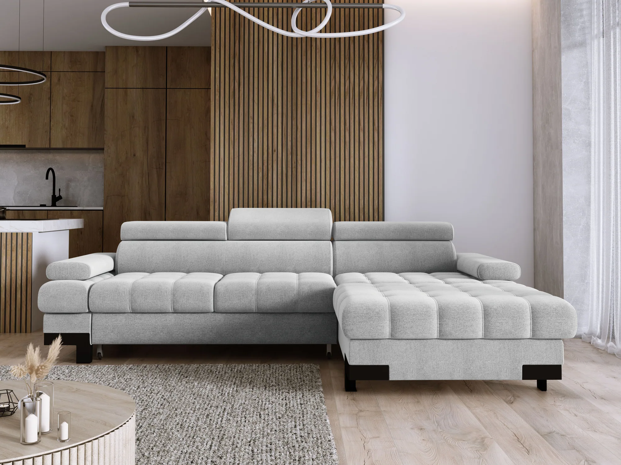 Ecksofa SELVA MINI – Frontansicht, im Raum