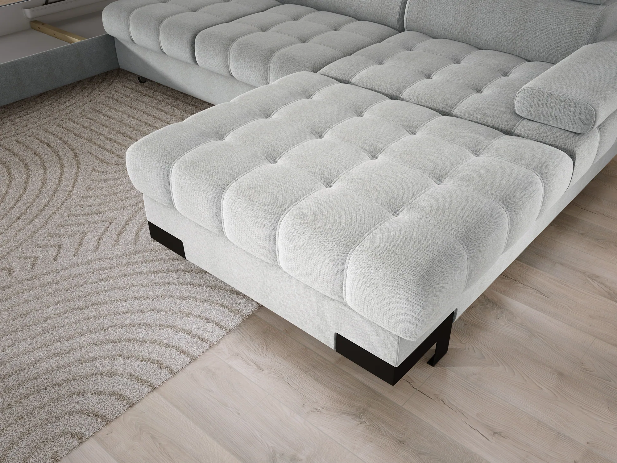 Ecksofa SELVA XL forma U – Detail, im Raum