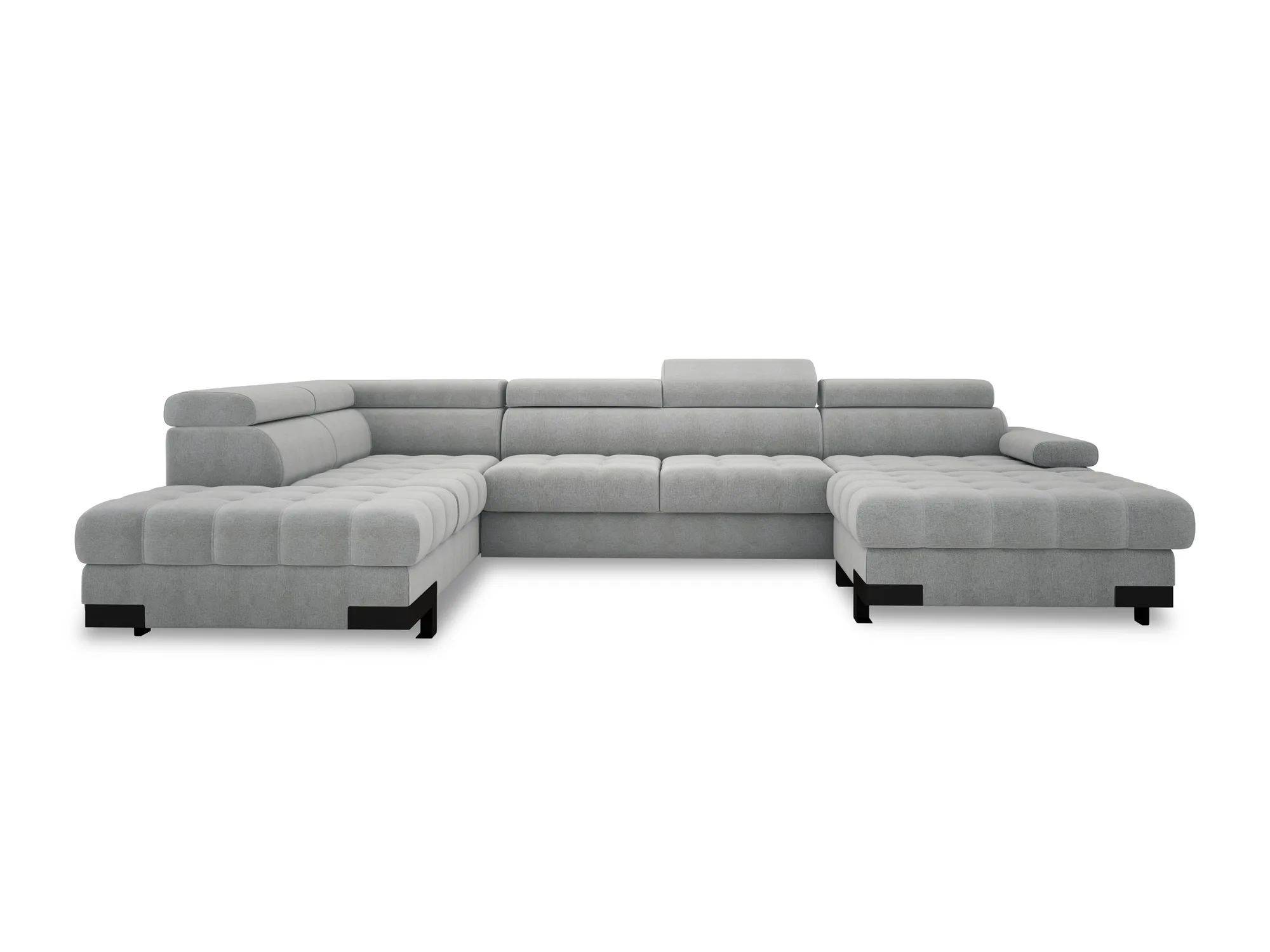 U-förmiges Eckschlafsofa mit Bettkasten SELVA XL – auf weißem Hintergrund