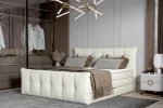 Boxspring-Doppelbett mit Bettkasten SOFIA – im Raum