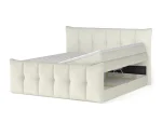 Boxspring-Doppelbett mit Bettkasten SOFIA – Bettkasten geöffnet, auf weißem Hintergrund