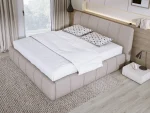 Polster-Doppelbett mit Bettkasten SOUL – Ansicht von oben, im Raum