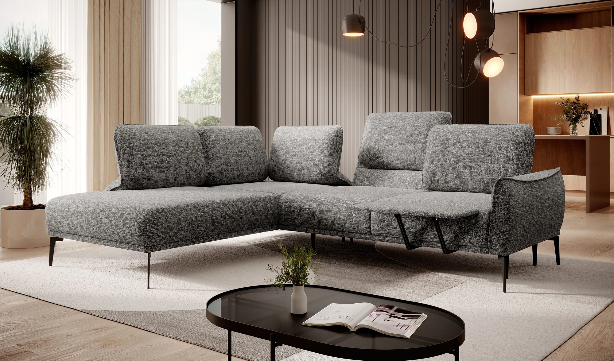 Ecksofa STORM L – Funktion geöffnet, im Raum