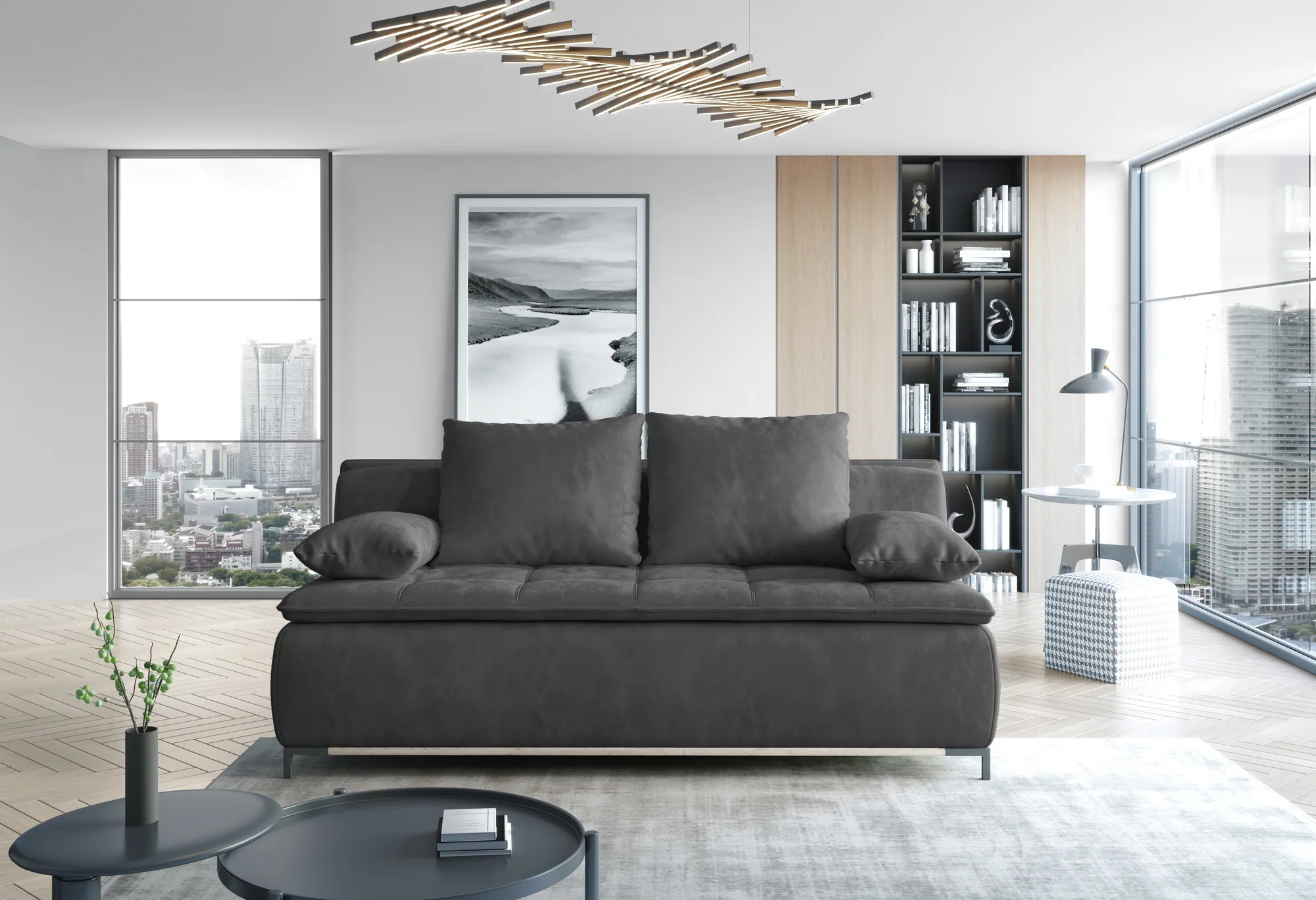 2-Sitzer-Schlafsofa mit Bettkasten SWEET – im Raum