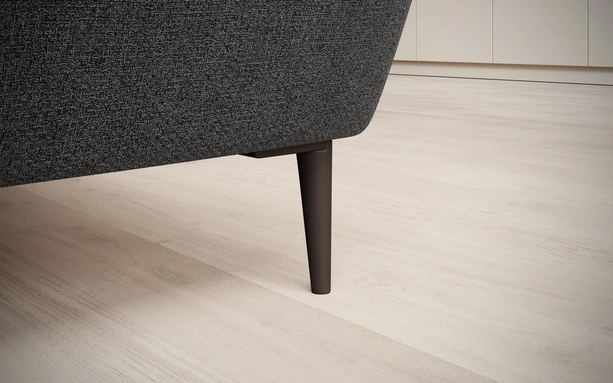 Eckschlafsofa mit Bettkasten TEMPO L – Detail, im Raum