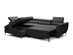 Eckschlafsofa mit Bettkasten TEMPO L – Funktion geöffnet, auf weißem Hintergrund