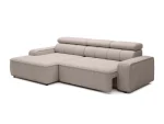 Divano angolare relax con seduta elettrica THIAGO S – funzione aperta, su sfondo bianco