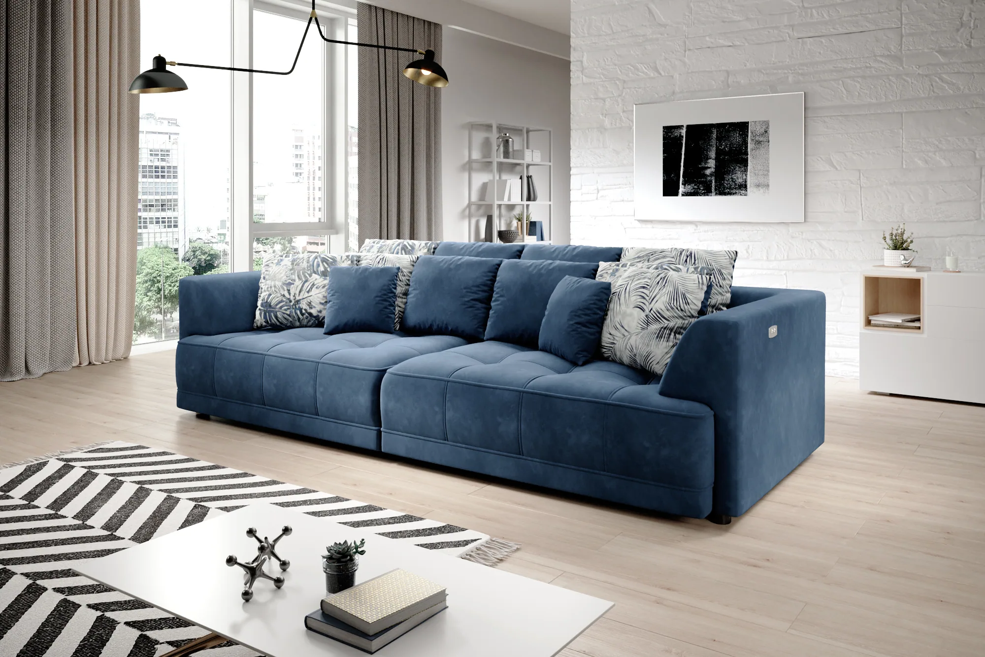 Divano lineare con funzione relax TIGA BIGSOFA – ambientazione