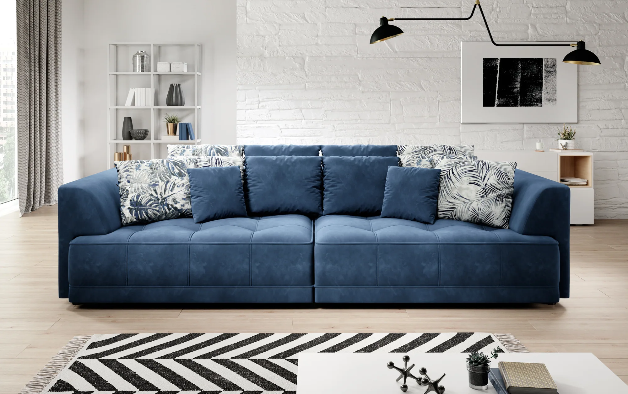 Divano lineare con funzione relax TIGA BIGSOFA – ambientazione