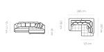Divano lineare con funzione relax TIGA BIGSOFA – dimensioni