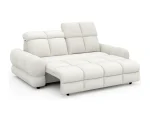 2-Sitzer-Sofa mit elektrisch ausziehbarem Sitz TOLLO – Funktion geöffnet, auf weißem Hintergrund