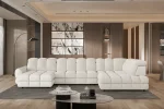 U-förmiges Eckschlafsofa mit elektrischem Sitz und Bettkasten TOLLO XL – im Raum