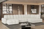 U-förmiges Eckschlafsofa mit elektrischem Sitz und Bettkasten TOLLO XL – Schrägansicht, im Raum