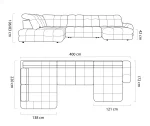U-förmiges Eckschlafsofa mit elektrischem Sitz und Bettkasten TOLLO XL – Maße