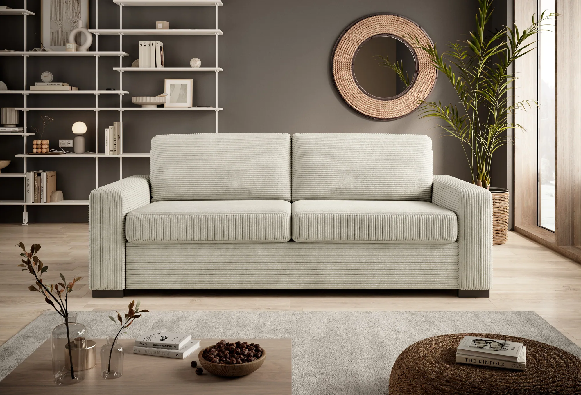 120-Sitzer-Schlafsofa VANILLA 120 – im Raum
