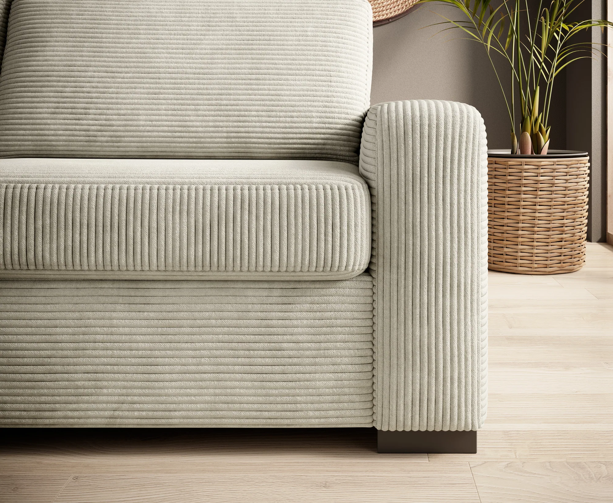 120-Sitzer-Schlafsofa VANILLA 120 – Detail, im Raum