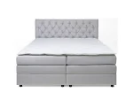 Letto matrimoniale boxspring con contenitore WINSTON – vista frontale, su sfondo bianco